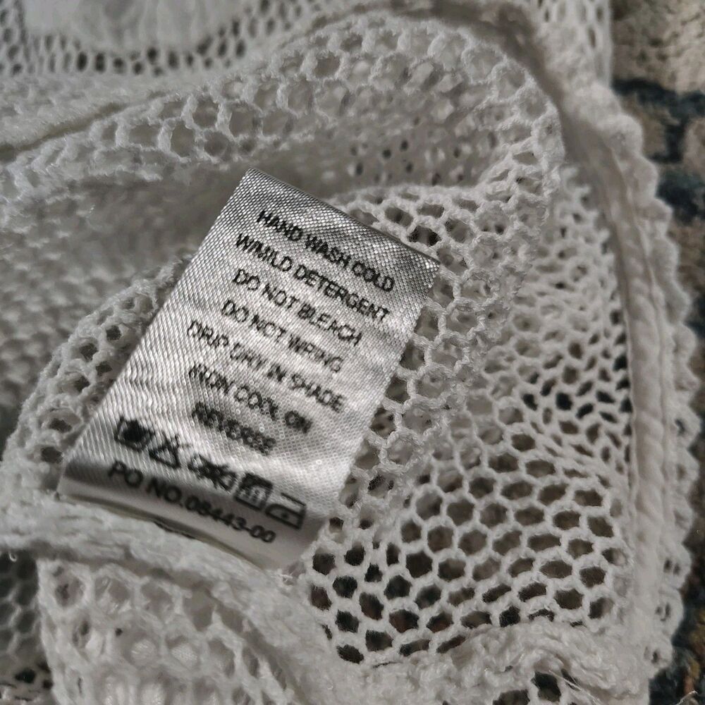 Show Me Your Mumu White Floral Crochet Mini Dress L Swim Cover Up Boho Festival - Picture 8 of 10